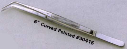 6 INCH CURVED POINTED TWEEZERS